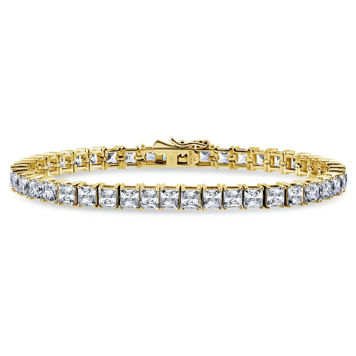 BERRICLE Bracelets Princess CZ Tennis Bracelet in Gold Flashed Sterling Silver BERRICLE Bracelets Princess CZ Tennis Bracelet in Gold Flashed Sterling Silver