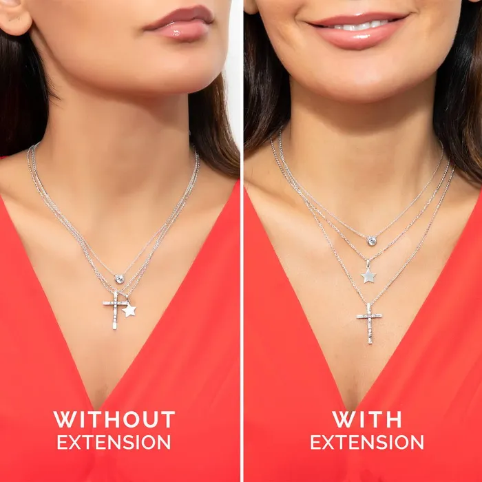 BERRICLE Necklaces Chain Extension in Sterling Silver 3 Piece