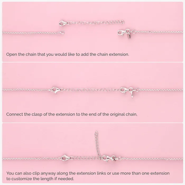 BERRICLE Necklaces Chain Extension in Sterling Silver 3 Piece
