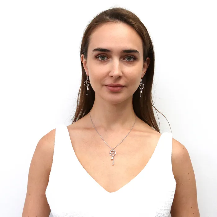 BERRICLE Necklaces Open Circle Cultured Pearl Necklace in Sterling Silver
