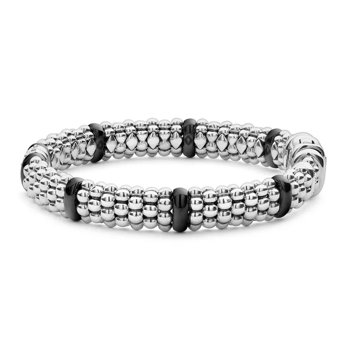 Bracelets Black Caviar Double Station Diamond Caviar Bracelet 9mm Lagos