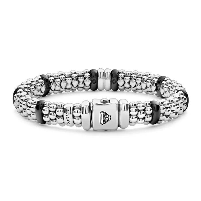 Bracelets Black Caviar Double Station Diamond Caviar Bracelet 9mm Lagos