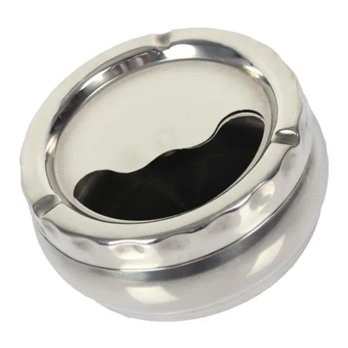 Bracelets Dropshipped via Social Commerce Network Stainless Steel Ashtray Holder with Rotatable Lid 10cm Diameter