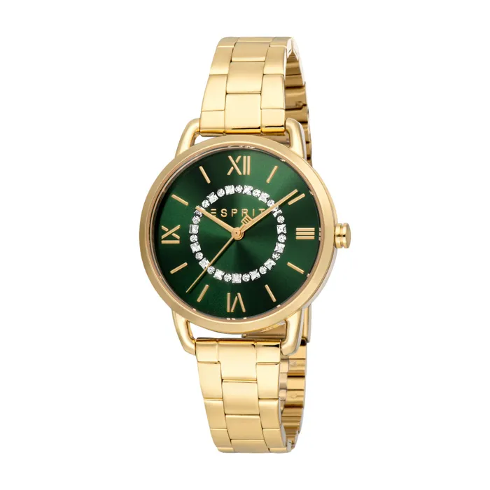 Bracelets Esprit ESPRIT Womens Watch Gold Color Case Dark Green Dial Gold Color Metal Bracelet Bracelets Esprit ESPRIT Womens Watch Gold Color Case Dark Green Dial Gold Color Metal Bracelet