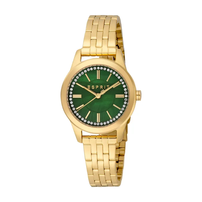Bracelets ESPRIT Womens Gold Color Watch with Dark Green Dial and Gold Metal Bracelet Esprit Bracelets ESPRIT Womens Gold Color Watch with Dark Green Dial and Gold Metal Bracelet Esprit