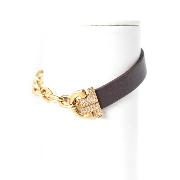 Bracelets Ferre Milano Ferre Milano Bracelet Ip Gold Dark Brown Leather With Stone Bracelets Ferre Milano Ferre Milano Bracelet Ip Gold Dark Brown Leather With Stone