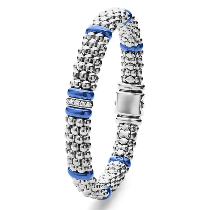 Bracelets LAGOS Blue Caviar Ultramarine Single Station Diamond Caviar Bracelet 9mm Bracelets LAGOS Blue Caviar Ultramarine Single Station Diamond Caviar Bracelet 9mm