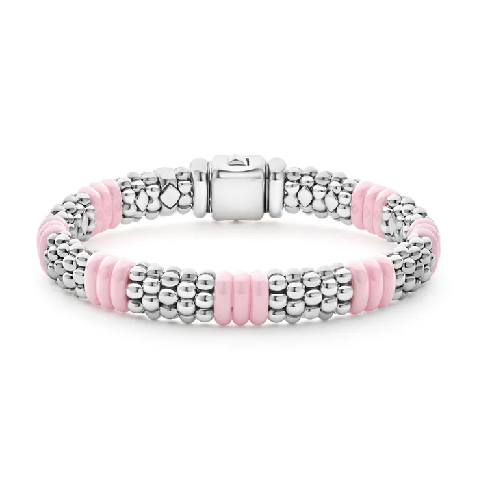 Bracelets Pink Caviar Pink Ceramic Caviar Beaded Bracelet 9mm LAGOS