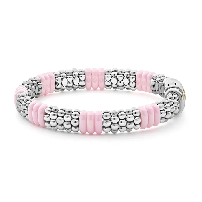 Bracelets Pink Caviar Pink Ceramic Caviar Beaded Bracelet 9mm LAGOS Bracelets Pink Caviar Pink Ceramic Caviar Beaded Bracelet 9mm LAGOS