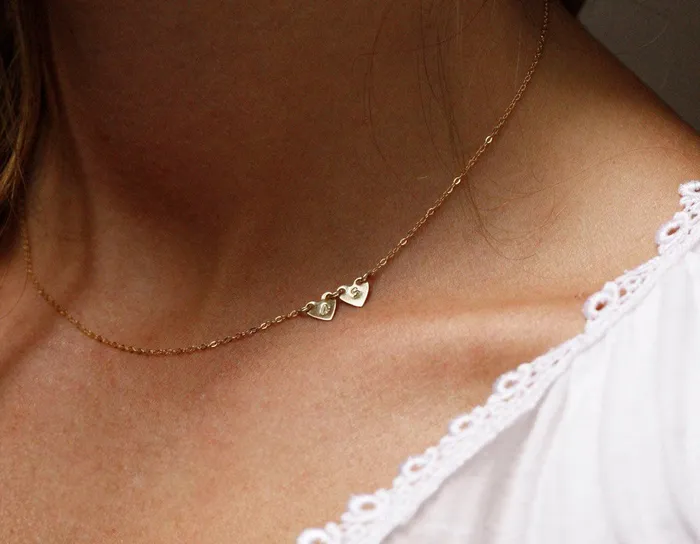 Capucinne Necklaces Personalized Gift Jewelry Sideways Initial Necklace