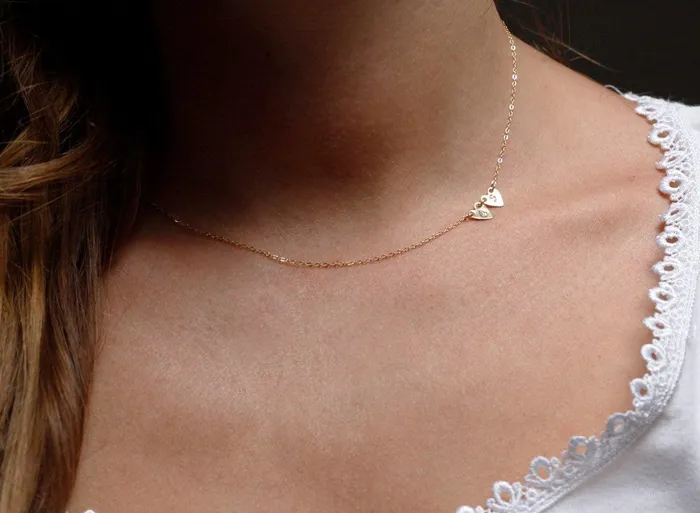 Capucinne Necklaces Personalized Gift Jewelry Sideways Initial Necklace