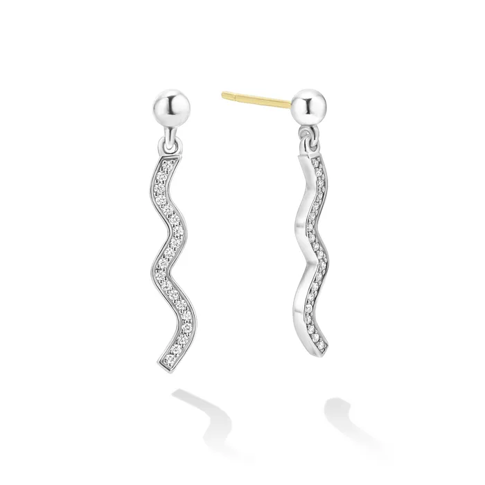 Caviar Spark Wave Necklace and Earring Diamond Gift Set LAGOS Necklaces