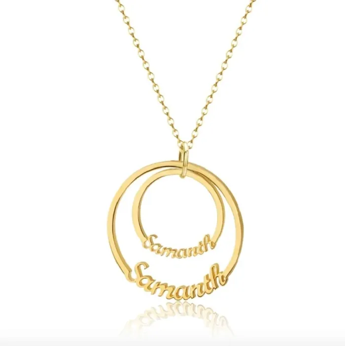 Circle Pendant Name Necklace Novalico Necklaces