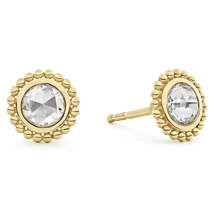 Covet Large Rose Cut Diamond Stud Earrings LAGOS Earrings