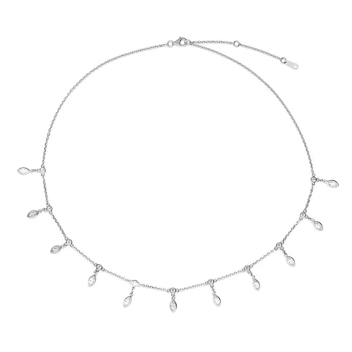 CZ by Yard Station Necklace in Sterling Silver BERRICLE Necklaces