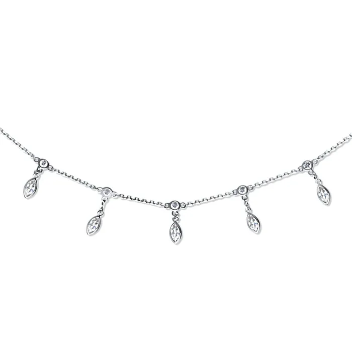 CZ by Yard Station Necklace in Sterling Silver BERRICLE Necklaces