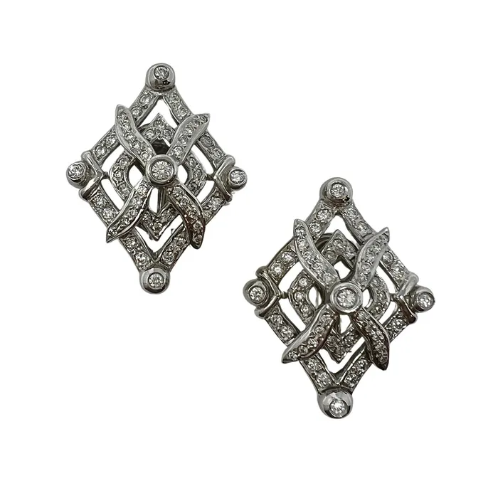Doris Panos Doris Panos Large 18K White Gold Anastasia Diamond Earrings Earrings