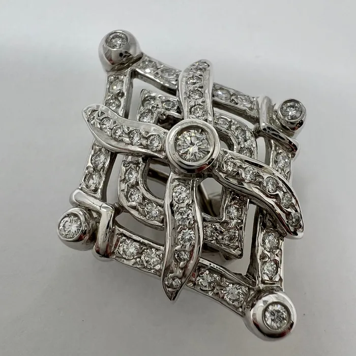 Doris Panos Doris Panos Large 18K White Gold Anastasia Diamond Earrings Earrings