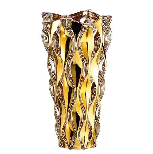 Dropshipped via Social Commerce Network Earrings Symphony Crystal Glass Flower Vase Handmade Luxurious Bohemian Home Decor European Design 12 tall Gold Dropshipped via Social Commerce Network Earrings Symphony Crystal Glass Flower Vase Handmade Luxurious Bohemian Home Decor European Design 12 tall Gold