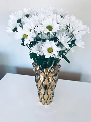 Dropshipped via Social Commerce Network Earrings Symphony Crystal Glass Flower Vase Handmade Luxurious Bohemian Home Decor European Design 12 tall Gold