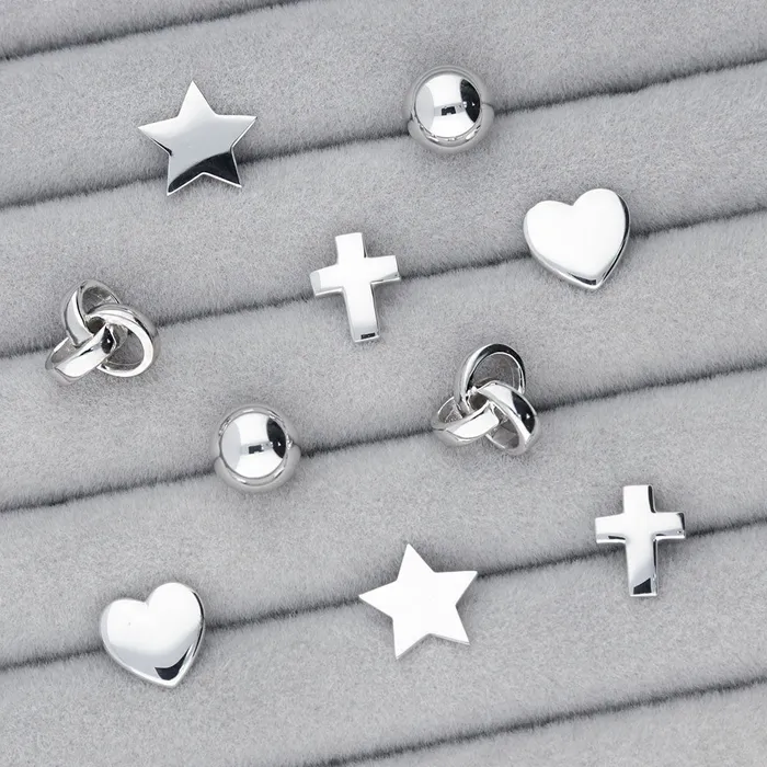 Earrings BERRICLE Cross Square Stud Earrings in Sterling Silver 2 Pairs