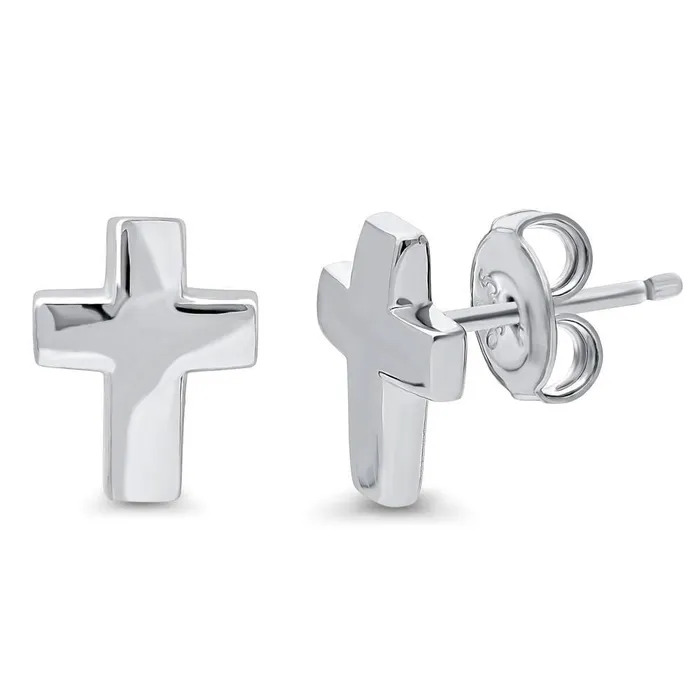 Earrings BERRICLE Cross Square Stud Earrings in Sterling Silver 2 Pairs