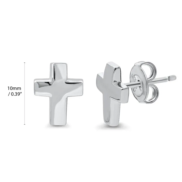 Earrings BERRICLE Cross Square Stud Earrings in Sterling Silver 2 Pairs