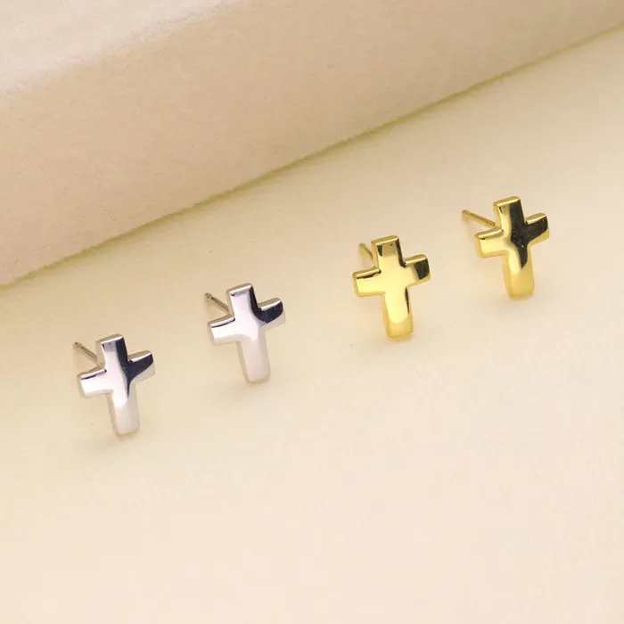 Earrings BERRICLE Cross Square Stud Earrings in Sterling Silver 2 Pairs