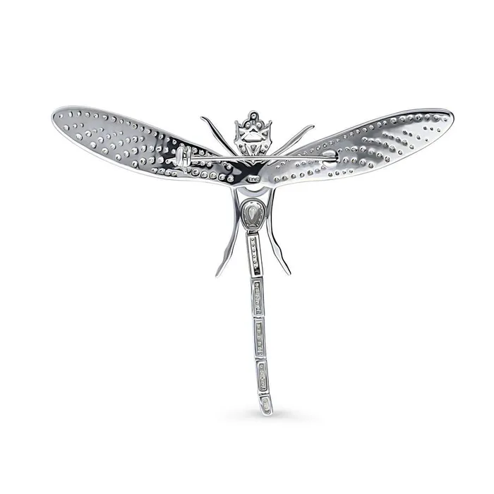 Earrings BERRICLE Dragonfly Button Cultured Pearl Pin in Sterling Silver
