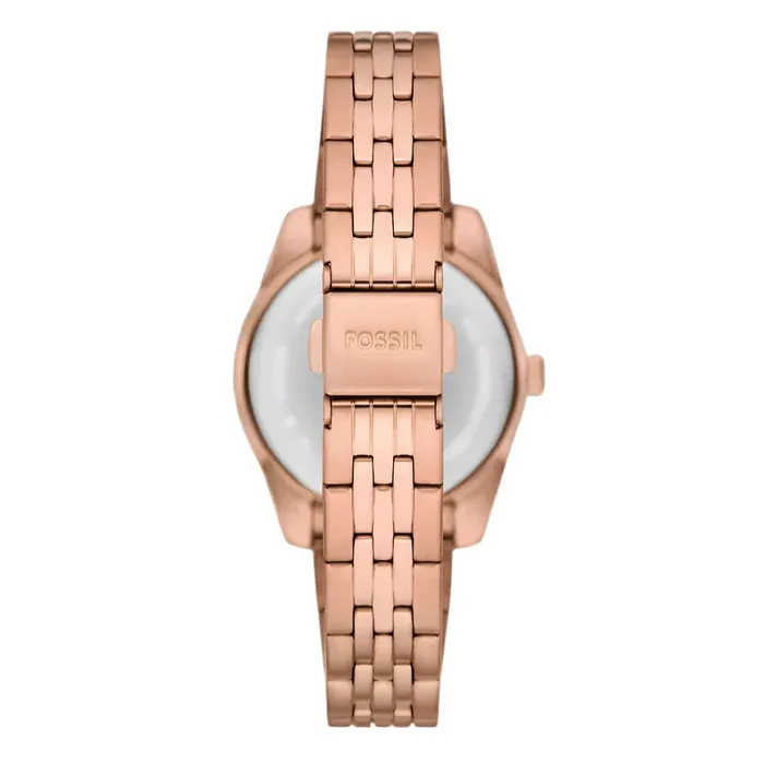 Earrings Fossil Scarlette Ladies ThreeHand Date Rose GoldTone Stainless Steel Watch Fossil