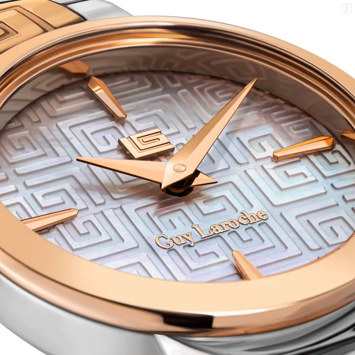 Earrings Guy Laroche Guy Laroche Ariane Ladies White MOP Dial Stainless Steel Rose Gold Watch