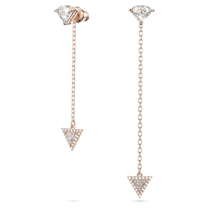 Earrings Swarovski Swarovski Ortyx Drop EarringsTriangle cut Asymmetric design White Rose goldtone plated ONE SIZE