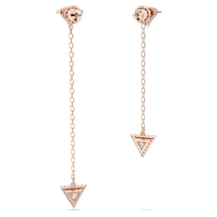 Earrings Swarovski Swarovski Ortyx Drop EarringsTriangle cut Asymmetric design White Rose goldtone plated ONE SIZE