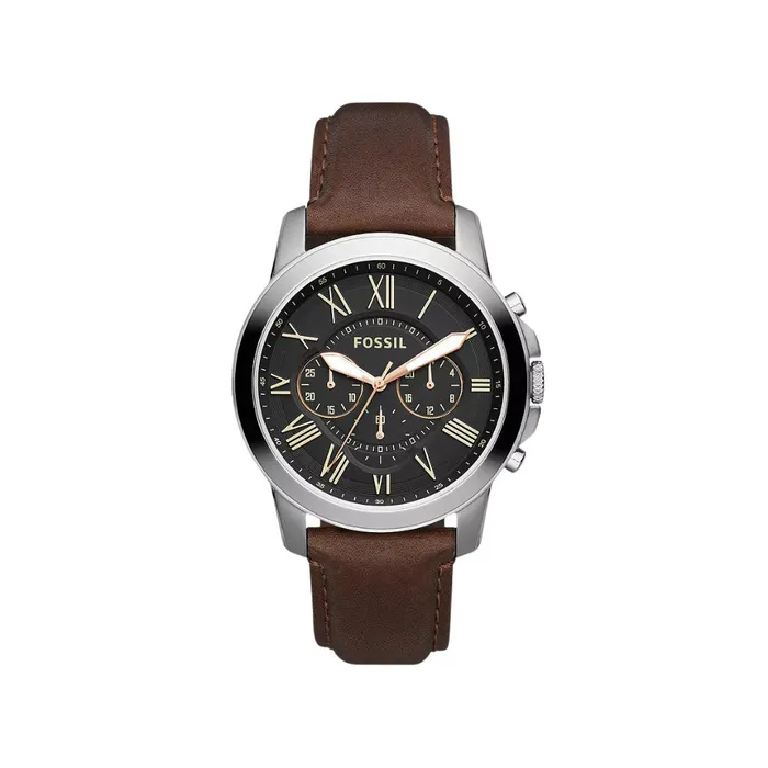 Fossil Mens Grant Chronograph Brown Leather Watch Fossil Watches