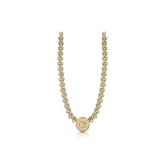 Guess Guess Fashion Accssories Necklace Double Chain Ip Gold With Stone Peony Coin Pendant Necklaces Guess Guess Fashion Accssories Necklace Double Chain Ip Gold With Stone Peony Coin Pendant Necklaces