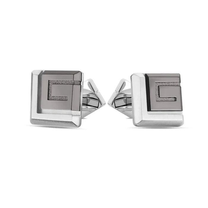 Guy Laroche Bracelets Guy Laroche Alex Gents Stainless Steel Gun MattShine Cufflinks