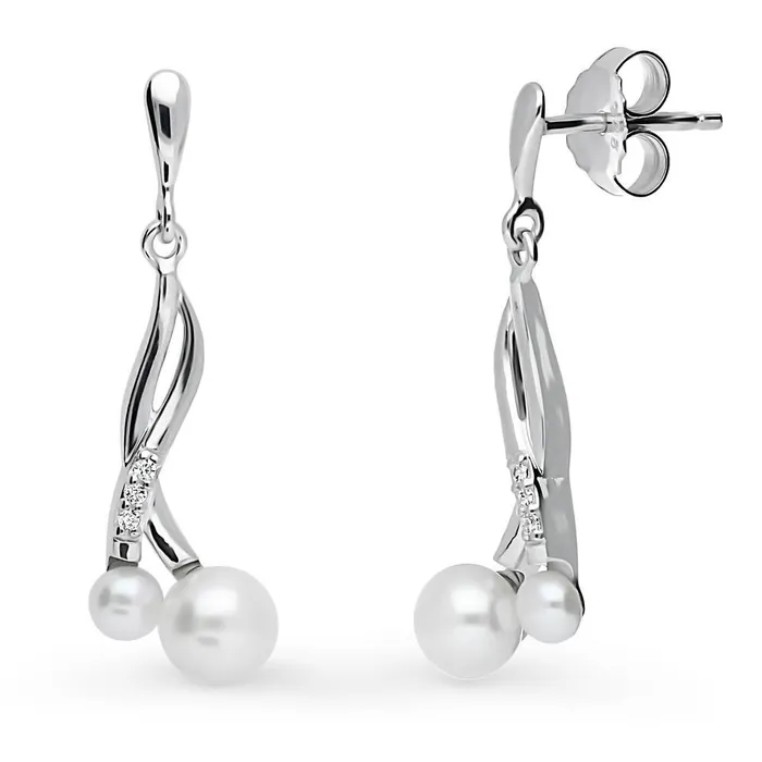Infinity Cultured Pearl Earrings in Sterling Silver BERRICLE Earrings
