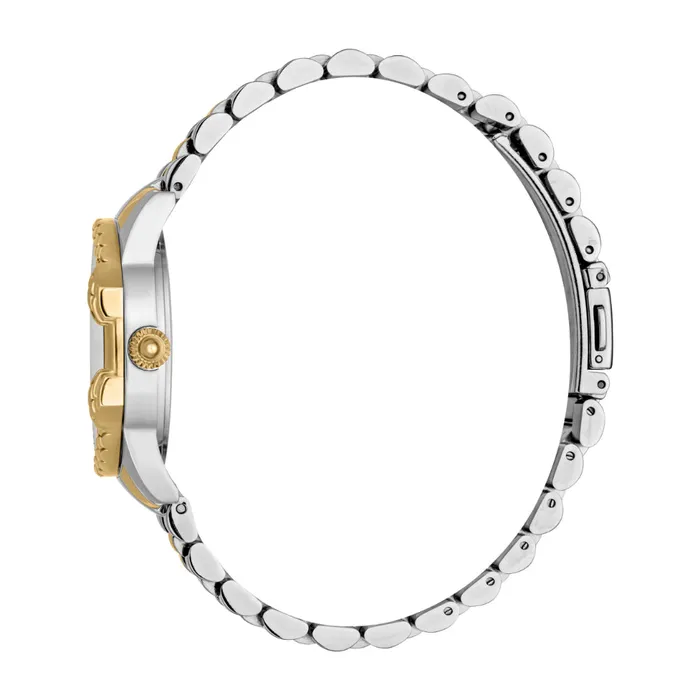 Just Cavalli Womens Two Tone Silver Gold Color Watch with Silver Dial and Metal Bracelet Just Cavalli Bracelets