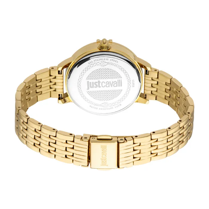 Just Cavalli Womens Watch Gold Color Case Dark Green Dial Gold Color Metal Bracelet Just Cavalli Bracelets