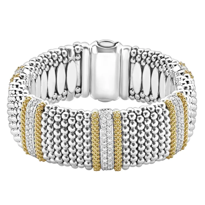 LAGOS Bracelets Caviar Lux Five Station Diamond Caviar Bracelet 23mm