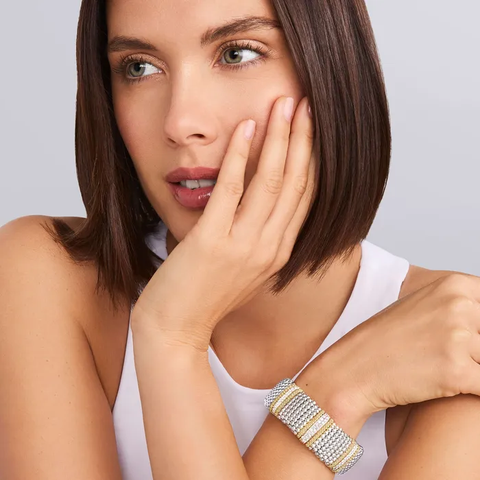 LAGOS Bracelets Caviar Lux Five Station Diamond Caviar Bracelet 23mm LAGOS Bracelets Caviar Lux Five Station Diamond Caviar Bracelet 23mm