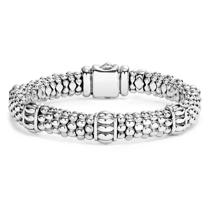Lagos Bracelets Signature Caviar Fluted Beaded Bracelet 9mm
