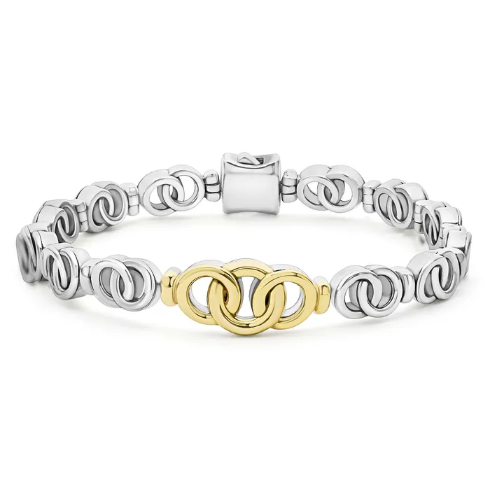 LAGOS Bracelets Signature Caviar TwoTone Interlocking Link Bracelet