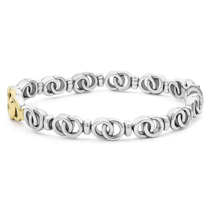 LAGOS Bracelets Signature Caviar TwoTone Interlocking Link Bracelet LAGOS Bracelets Signature Caviar TwoTone Interlocking Link Bracelet