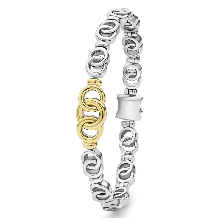 LAGOS Bracelets Signature Caviar TwoTone Interlocking Link Bracelet LAGOS Bracelets Signature Caviar TwoTone Interlocking Link Bracelet