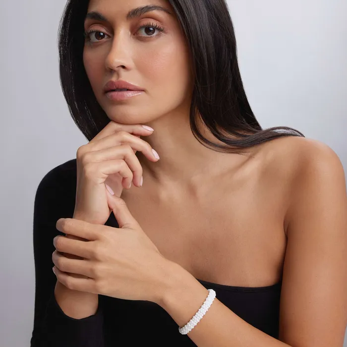 Lagos Bracelets White Caviar White Ceramic Beaded Bracelet 9mm