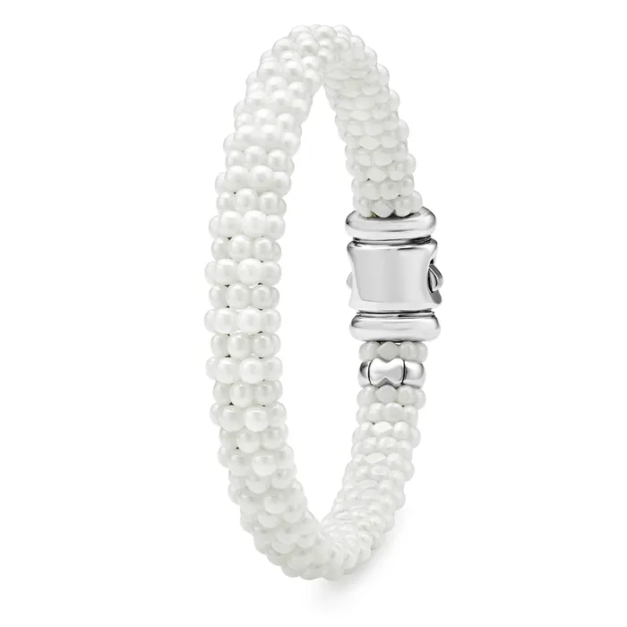 Lagos Bracelets White Caviar White Ceramic Beaded Bracelet 9mm