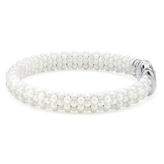 Lagos Bracelets White Caviar White Ceramic Beaded Bracelet 9mm