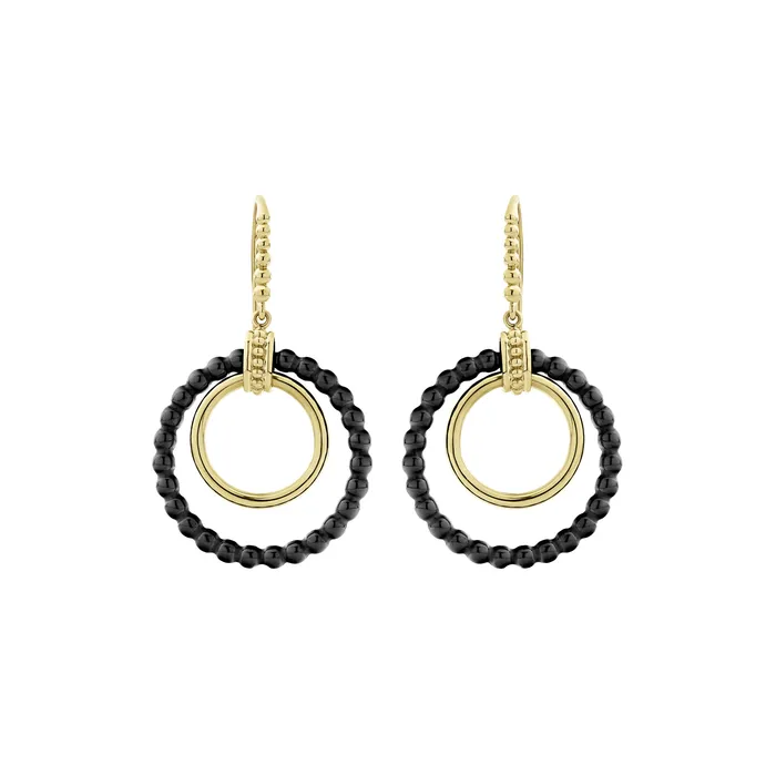 Lagos Earrings Meridian 18K Gold and Ceramic Circle Drop Earrings Lagos Earrings Meridian 18K Gold and Ceramic Circle Drop Earrings