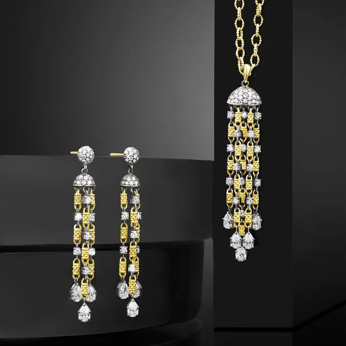 LAGOS Necklaces Studio 18K Gold 5Strand Chandelier Diamond Pendant Necklace LAGOS Necklaces Studio 18K Gold 5Strand Chandelier Diamond Pendant Necklace